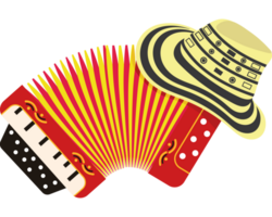 accordion with vueltiao hat element icon isolated png