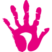 handprint paint color pink element icon isolated png