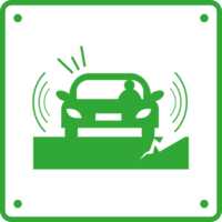 earthquake icon signal of risk when using the car element icon isolated png