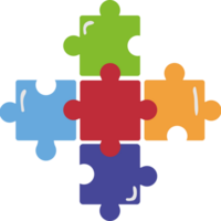 puzzle pieces in cross shape element icon isolated png