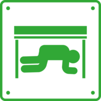 earthquake icon signal of crouch under a table element icon isolated png