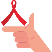 aids day hand and ribbon element icon isolated png
