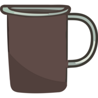 Brown pitcher with a handle element icon isolated png