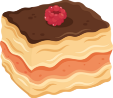 Cake with raspberry on top element icon isolated png
