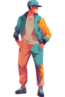 Man in a colorful jacket and pants element icon isolated png