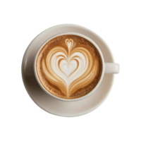 Top view of a cup of coffee png