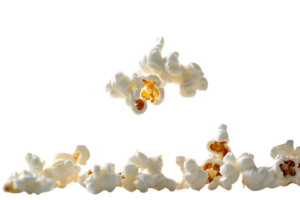Popcorn Kernels Explode, Creating a Delicious Snack on Transparent Background png