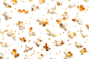 Popcorn Kernels Explode, Creating Fluffy Clouds against a Transparent Background png
