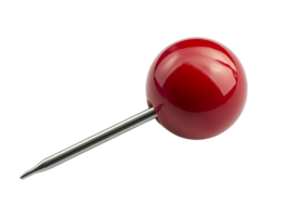 Create Shiny Red Ball Pushpin with Metal Stem, Transparent Background png