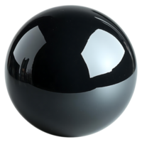 Create a Glossy Black Sphere with Transparent Background png
