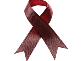 Create a Maroon Ribbon with Transparent Background, Design a Simple, Elegant Ribbon for Awareness Campaigns. png