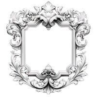 Elegant Ornate Frame Design with Transparent Background, Ideal for Projects png