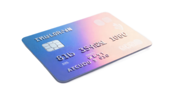 Closeup of a Modern Debit Card with Gradient Design, Secure Payment Technology, and Financial Transaction Concept png