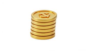A Stack of Golden Coins Representing Financial Success and Wealth Accumulation png