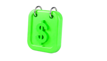 Green Dollar Sign Calendar. A 3D Render of Financial Planning and Budgeting png