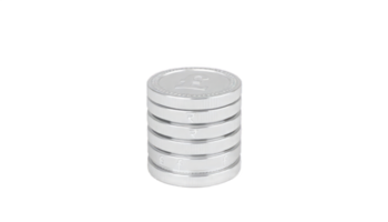 Stack of Silver Coins. A 3D Render of Indian Rupees, Representing Wealth and Finance png