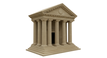 Ancient Greek Temple Architectural 3D Model Render Beige Stone Columns Classical Building Design png