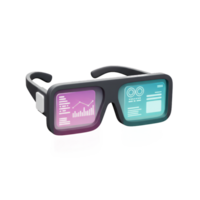 Futuristic Smart Glasses Augmented Reality Technology Displaying Data and Information png