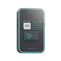 Modern Smartphone Interface Design 3D Render App Icons Calendar Messaging Schedule Digital Technology png