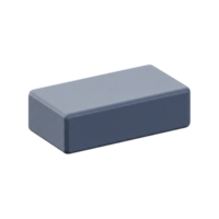 A Detailed 3D Render of a Sleek Rectangular Enclosure in a Muted Blue Hue Perfect for Electronic Components or Storage Solutions png