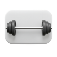 A 3D Render of a Barbell on a White Background, Ideal for Fitness App Icons or Gym Related Designs png