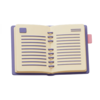 3D Render of an Open Spiral Notebook Ready for Notes and Ideas png