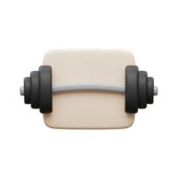 3D Render of a Barbell on a Beige Square Background Perfect for Fitness Apps and Websites png