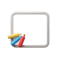 Colorful Crayons Resting on a Blank White Frame Ready for Creative Drawings and Artistic Expression png