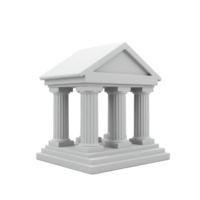 A 3D Render of a Classic Greek Temple Model Architectural Design with Four Columns and Pediment png