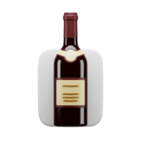 3D Render of a Red Wine Bottle on a White Background Elegant Design for Wine Lovers png