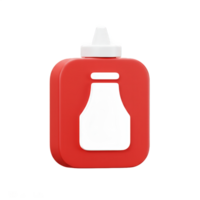 3D Render of a Red Ketchup Bottle Icon Design, A Simple and Clean Graphic for Food Packaging or App Design png