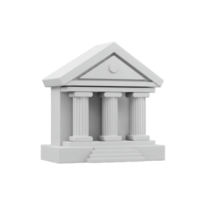 3D Render of a Classic Greek Temple Architecture Model Simple White Design Minimalist Building Structure png