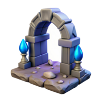 Enchanted Stone Archway 3D Model Render Fantasy Game Asset png
