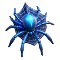 Cybernetic Arachnid 3D Render of a Robotic Spider on a Web png
