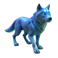 Luminous Wolf 3D Render A Mystical Creature of Ice and Light png