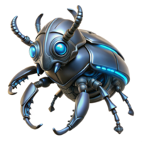 Metallic Bug Robot 3D Render png