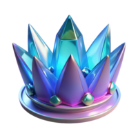 Iridescent Crystal Crown 3D Render Abstract Background Image png