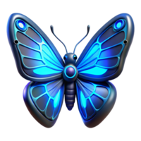 Glowing Mechanical Butterfly A 3D Render of Futuristic Insect png