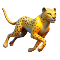 Dynamic 3D Render of a Cheetah in Motion png