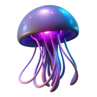 Glowing Jellyfish Abstract 3D Render of a Bio Luminescent Creature png
