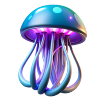 Glowing Jellyfish like 3D Render Abstract Background Illustration png