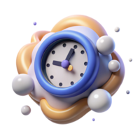 Abstract 3D Render of a Clock in a Whimsical Setting png