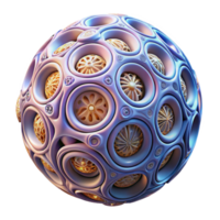 abstrato 3d esfera ilustração dourado e roxa geométrico padronizar intrincado Projeto complexo estrutura digital arte png