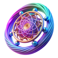 Abstract 3D Render of Colorful Geometric Spiral png