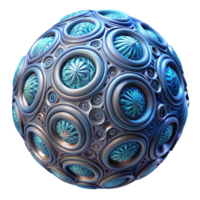 Abstract 3D Render of a Futuristic Orb with Intricate Blue and Gray Cellular Structures png