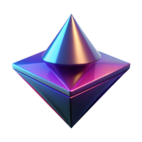 Abstract 3D Render of Iridescent Geometric Shapes A Futuristic Conical and Pyramidal Design png