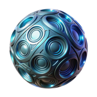 Abstract 3D Render of a Futuristic Metallic Sphere with Concentric Circles png