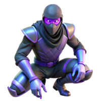 3D Render of a Ninja Warrior png