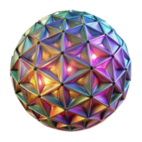 Iridescent Geodesic Sphere 3D Render Abstract Background Image png