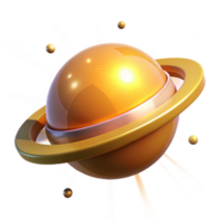 Golden Planet 3D Illustration png